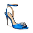 thumbnail image 1 of JEWEL BADGLEY MISCHKA Womens Blue Metallic Medallion Padded Stretch Adjustable Strap Embellished Hayden Round Toe Stiletto Buckle Dress Slingback 6, 1 of 4