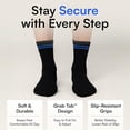 thumbnail image 5 of Joe & Bella Non Slip Gripper Socks – 3-Pack Compression Socks for Women Home, Hospital & Safety Fall Prevention – Breathable Cotton Blend, Easy On/Off Grab Tabs, Secure Traction - Black, Large, 5 of 6