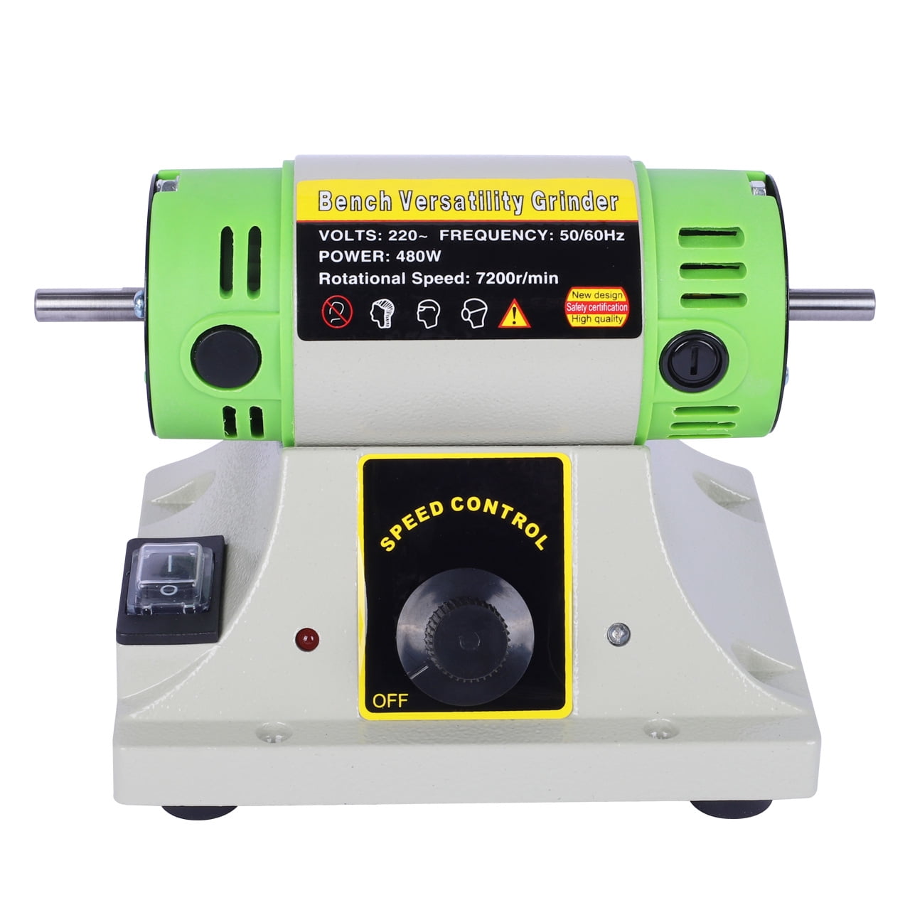 BG3109 Mini Polishing Motor with Dust Collector double head, Stepless Speed Regulation Bench Buffer Polisher Jewelry