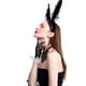 thumbnail image 2 of Aros para el pelo con orejas de conejo de encaje de felpa, tocado para mujer para fiesta, Cosplay (negro), 2 of 6