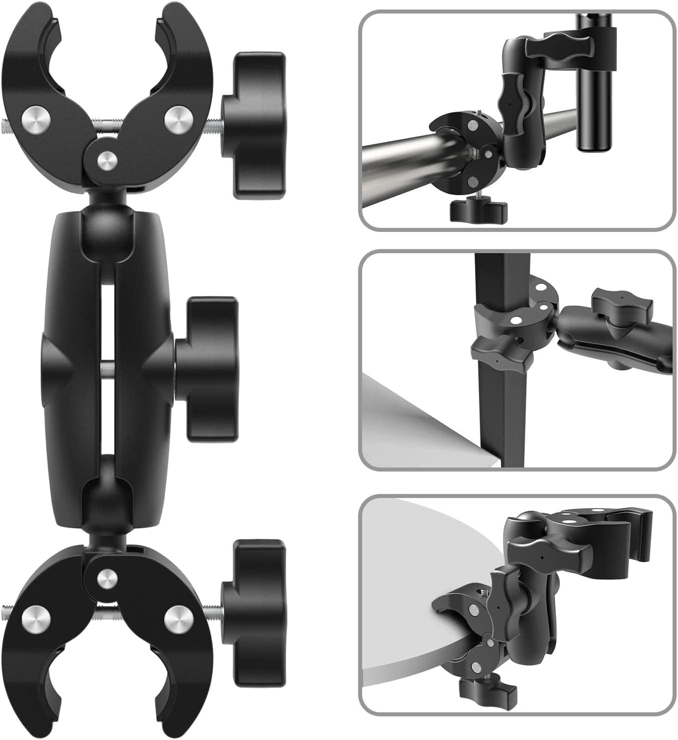 Sequpr 1 x Camera Clamp Mount for Gopro, Super Clamp Adapter Double