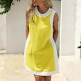 thumbnail image 4 of Women's 2 Piece Sets Casual Color Block Crewneck Sleeveless Pullover Tops Matching Shorts with Pockets, 4 of 7