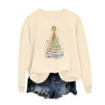 thumbnail image 3 of Women's Christmas Sweatshirt Fashion Crewneck Shirts Xmas Tree Printed Pullover Top Winter Long Sleeve Sweaters Loose Plus Size Blouses Tops, 3 of 6