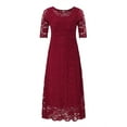 thumbnail image 4 of Summer Dresses for Women 2025 Neckline Cocktail Party Floral Lace Flowy Plus Size Dress Wine Beach Long Outfits XXXXXL, 4 of 9