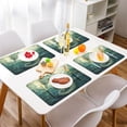 thumbnail image 2 of Wobogo Green Seahorse Placemats Coasters Set of 4 Heat-resistant Non-slip Easy to Clean Square Dinner Plate Mat, 2 of 8