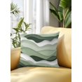 thumbnail image 2 of Waterproof Outdoor Throw Pillows with Inserts 18"x18", Sage Green Ombre Soft Decorative Pillowcases for Couch Bedroom, Modern Moire Geometric Abstract Pillow Covers for Sofa Living Room, 2 of 8