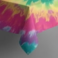 thumbnail image 4 of Colorful Rainbow Tie Dye Spiral Pattern Rectangle Tablecloth 60"x102",Waterproof Polyester Rectangle Table Cloth, Wipeable Spillproof Polyester Tablecloth for Dining, Camping, Indoor and Outdoor, 4 of 6
