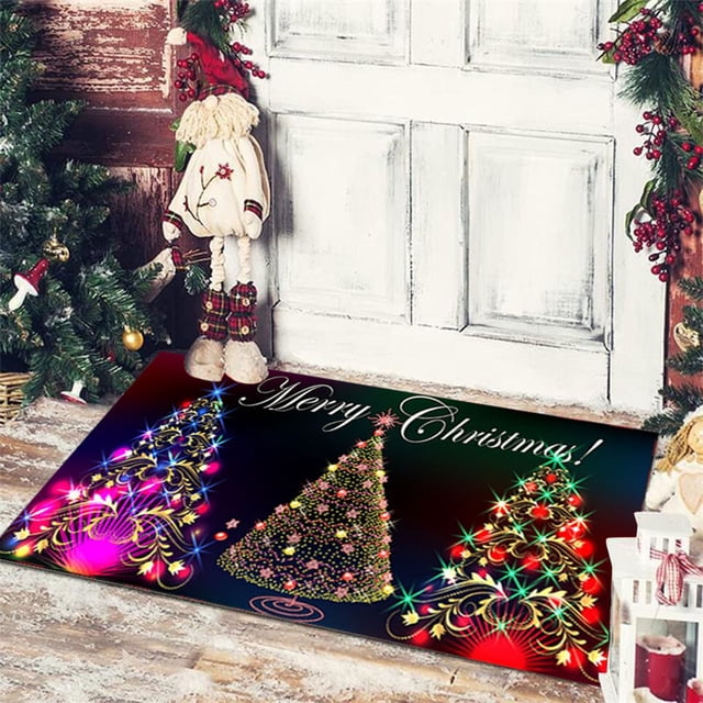 Decoraciones navideñas, adornos navideños, regalos navideños, tapete navideño, decoración navideña, recibidor, dormitorio, sala de estar, tapete antideslizante con bordes delicados, tapetes para habit