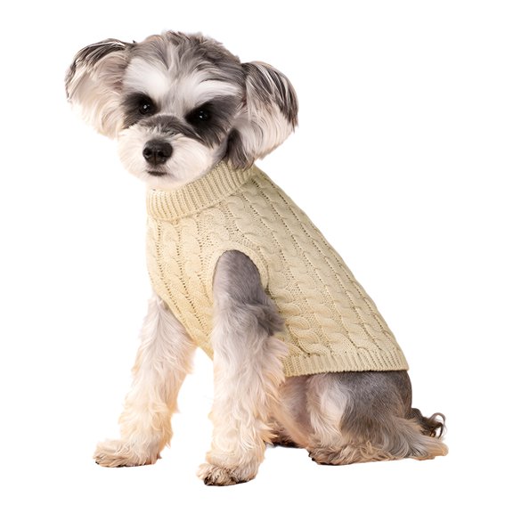 TELOLY 1Pcs Dog Sweater,Yarn Dog Clothes,Dog Sweaters,Khaki,S