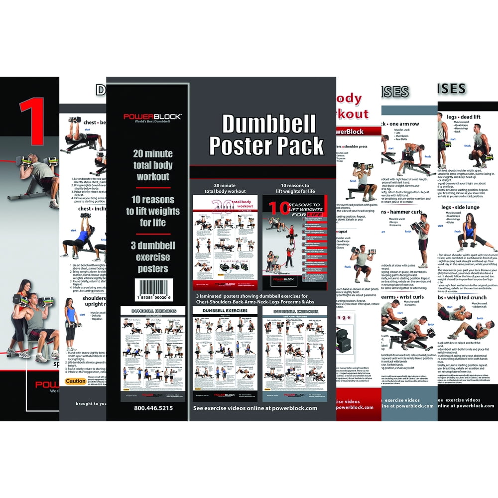 PowerBlock Dumbbell Exercises Posters - Walmart.com - Walmart.com