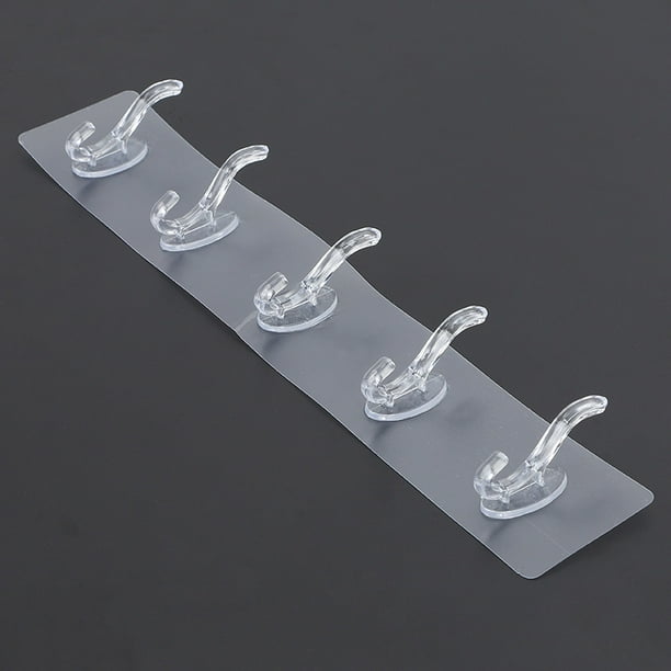 Gancho adhesivo de seis filas para colgar ropa en la parte trasera de la puerta, para baño, cocina, sin costuras, sin perforaciones, dorado y plateado