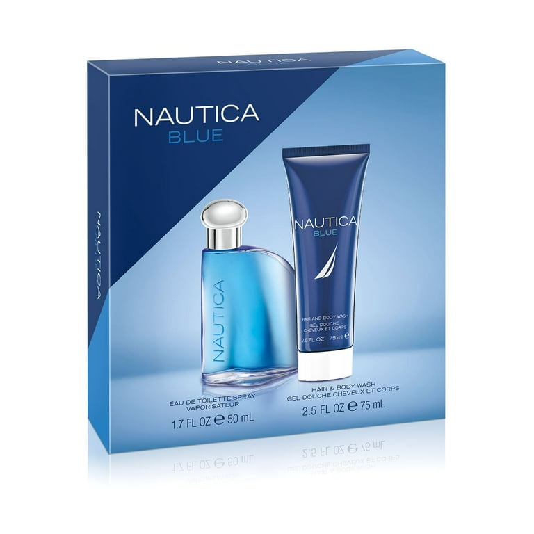 Nautica BLUE 2 Pc. Set Hair and Body Wash Gel 2.5 fl oz Eau de