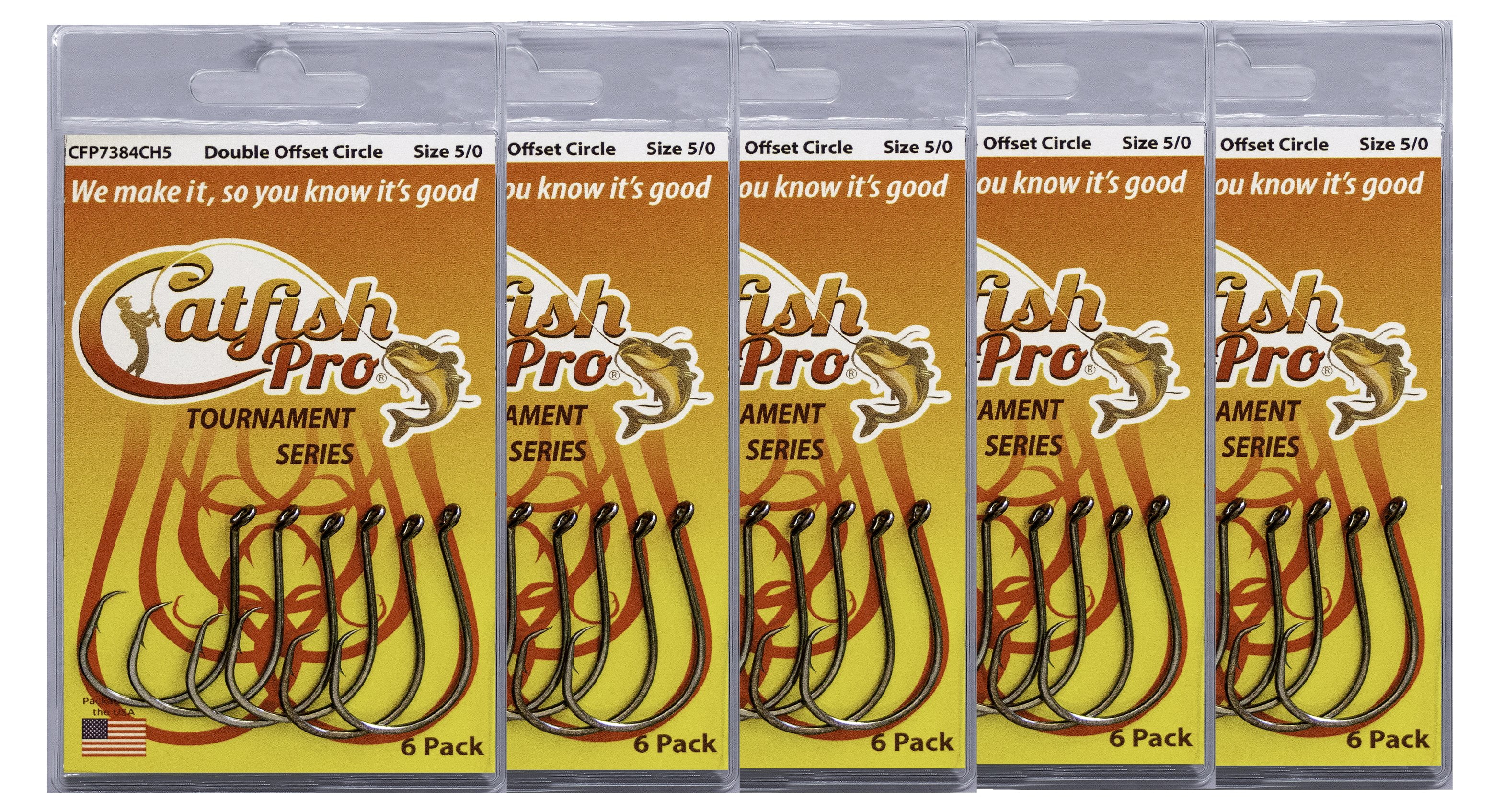 5 Packs 30 Catfish Pro Tournament Series Double Offset Circle Fishing