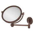 thumbnail image 2 of 8-in Wall Mounted Extending Make-Up Mirror 3X Magnification with Twist Accent in Antique Brass, 2 of 2