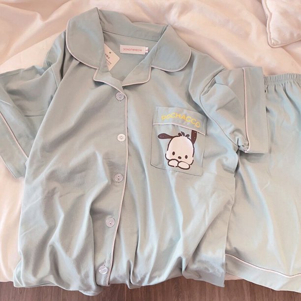 Camiseta Kawaii Sanrios Kuromi My Melody Cinnamoroll para niña, pijama con estampado de corazón de dibujos animados, conjunto de ropa para el hogar, regalo para niña, novedad de 2022 gym unisex