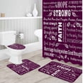 thumbnail image 3 of FMSHPON Motivational Letter 4 Piece Bathroom Set Shower Curtain Bath Rug Contour Mat and Toilet Lid Cover, 3 of 8