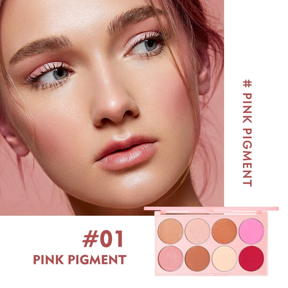 Fofosbeauty 8 Colors Eyeshadow Blush Palette, 4IN1 Richly Pigmented