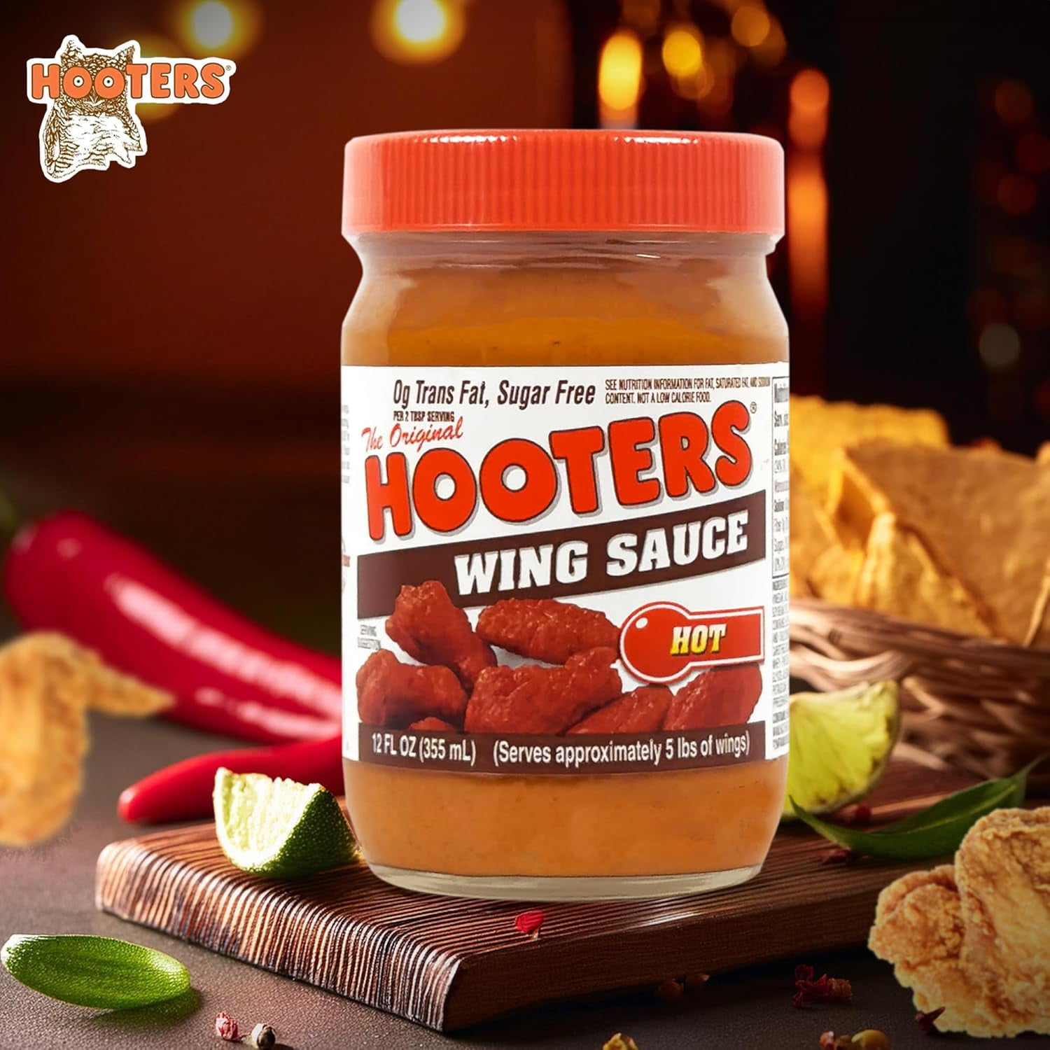 Hooter's Wing Sauce Hot, 12 OZ (Pack of 6)