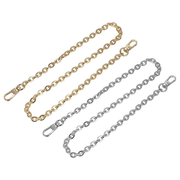 Uxcell 24"x0.24" Purse Chain Strap, 4Pack Purse Handle Shoulder Replacement Strap(Silver, Gold)