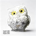 thumbnail image 3 of Mini Owl Ornament Crystal Gravel Handcrafted Figurine, Unique Stylish Compact Versatile Accent Decor Piece, Sentimental Gift Trinket for Interior Living Space Automobile Interior Display, 3 of 7