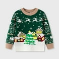 thumbnail image 2 of IVEYRTF Kids Christmas Sweater Fall Winter Warm Fashion Round Neck Cute Christmas Cartoon Snowman Knitwear Sweater Christmas Gifts Clothes for Boys Girls 3-8 Years(Green,7 Years), 2 of 7