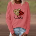 thumbnail image 3 of PENGXIANG Pull Ample à Col Rond Imprimé Cœur de la Saint-Valentin Manches Longues Blouse Décontractée, 3 of 6