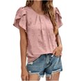 thumbnail image 2 of T-Shirts For Women Sevevn Women's Fashion Short Sleeves Round Neck Solid Color Loose Tops Blouse Knitted Sweater, 2 of 8