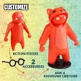 thumbnail image 4 of Gang Beasts Red Cat Costume Action Figure PMI International Video Game Fighter, 4 of 5