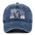 thumbnail image 1 of Big Foot Gorra de Béisbol Bordada Lavada con la Bandera Estadounidense para Hombre y Mujeres, 1 of 7