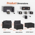 thumbnail image 4 of Dateyes 7-Piece Patio Furniture Set, All-Weather Wicker Rattan Outdoor Sectional Sofa Set with Coffee Table (Dark Gray), 4 of 7