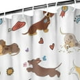 thumbnail image 3 of Cartoon Dachshund Shower Curtain 36"x72" ,Bathroom Decorative Shower Curtains Set with 12 Hooks,Modern Waterproof Washable Shower Curtain, 3 of 6