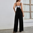 thumbnail image 4 of jsaierl Womens Rompers and Jumpers, Women's Casual Sleeveless Loose Straps Solid High Waist Wide Leg Jumpsuit Rompers With Pocket, 4 of 9
