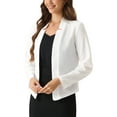 thumbnail image 4 of INSPIRE CHIC Women's Work Office Blazer Notch Collar Long Sleeve Business Casual Open Front Blazer S White, 4 of 6