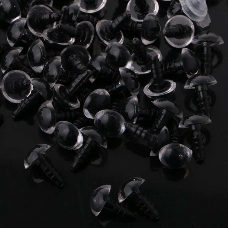 100 Pieces 6mm / 8mm Safety Eyes Eyes Doll Doll , Clear, 10mm 