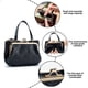 thumbnail image 3 of Cartera para mujer, pequeña, compacta, plegable, de piel, estilo vintage, con cremallera, color negro, 3 of 5