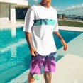 thumbnail image 2 of Mangas de Mano para Hombres, Impresión Hawaiana Suelta Casual, Pantalones Cortos Deportivos de Cintura Elástica Y Set de Blusa, 2 of 5