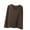 Coffee, variant on Diufon Women Long Sleeve Tops Solid Color Blouses Fall Casual Round Neck Pullover Tops