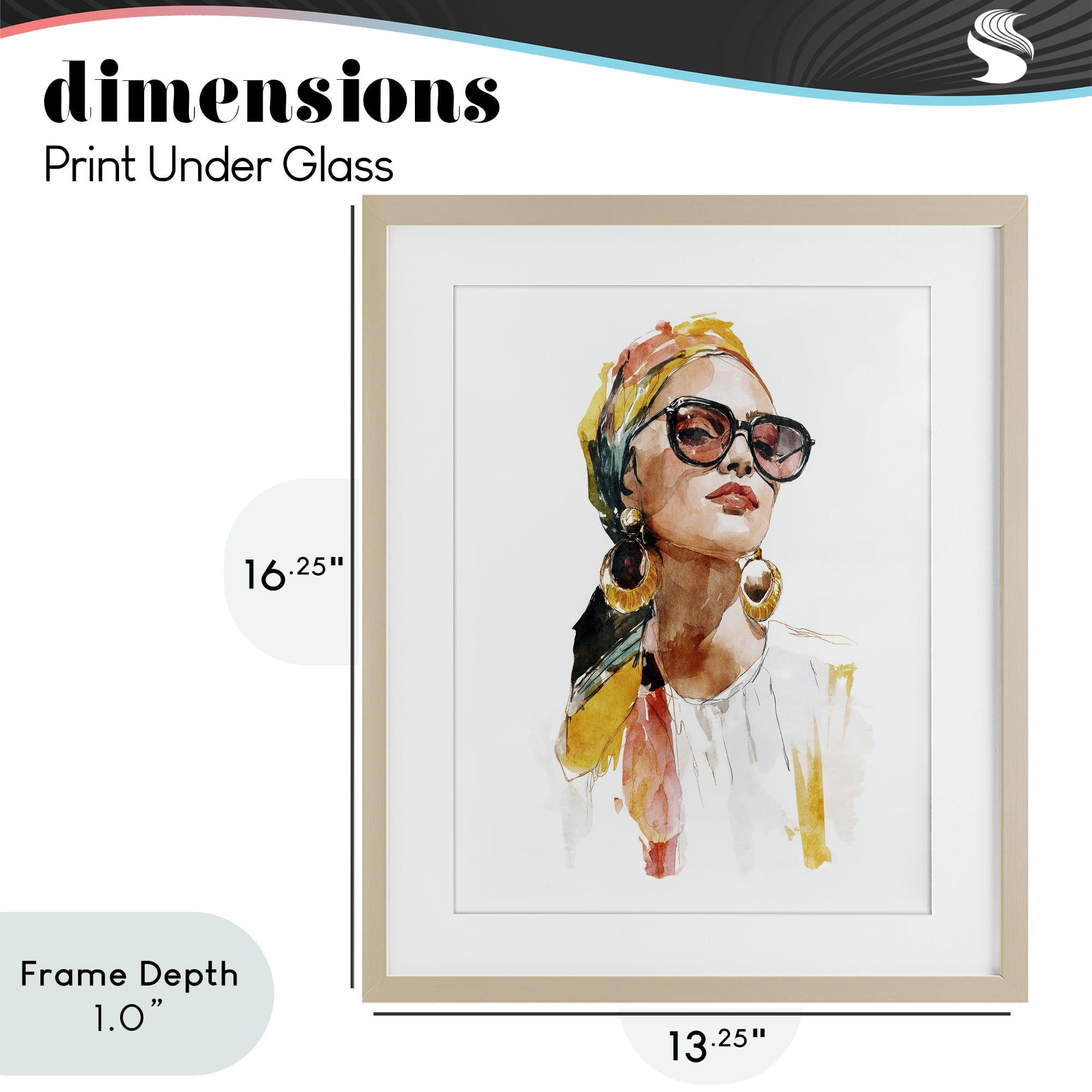 Stupell Industries Stylish Woman with Headwrap Birch Framed Print Under Glass, design by Svetlana Aleynikova