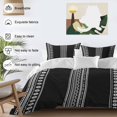 thumbnail image 3 of Boho Geometric Bedding Duvet Cover Set King Size 4 Pieces Bohemian Abstract Art Tribal Black Bedding Set with Zipper Closure, 1 Comforter Cover 92x106 Inches 1 Flat Sheet & 2 Pillow Cases, 3 of 7