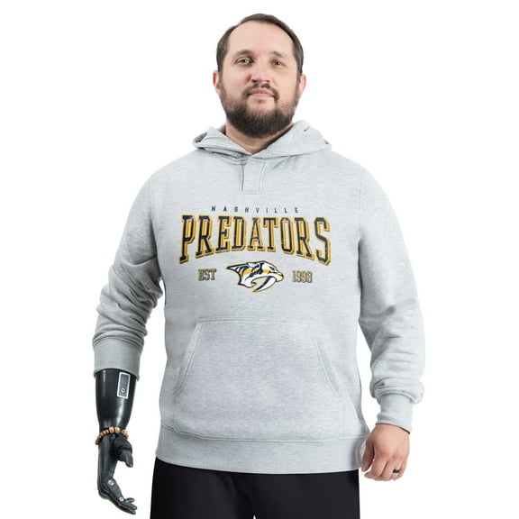 Men's G-III Sports by Carl Banks Gray Nashville Predators Adaptive Classic Team Spirit Fleece Hoodie