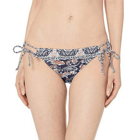 Hobie Women's Side Tie Hipster Bikini Swimsuit Bottom, Size Large, Blue