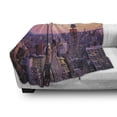 thumbnail image 3 of Cityscape Soft Flannel Fleece Blanket, New York City Midtown with Empire State Building Sunset Business Center Rooftop Photo, Cozy Plush for Indoor and Outdoor Use, 50" x 70", Peach, by Ambesonne, 3 of 6