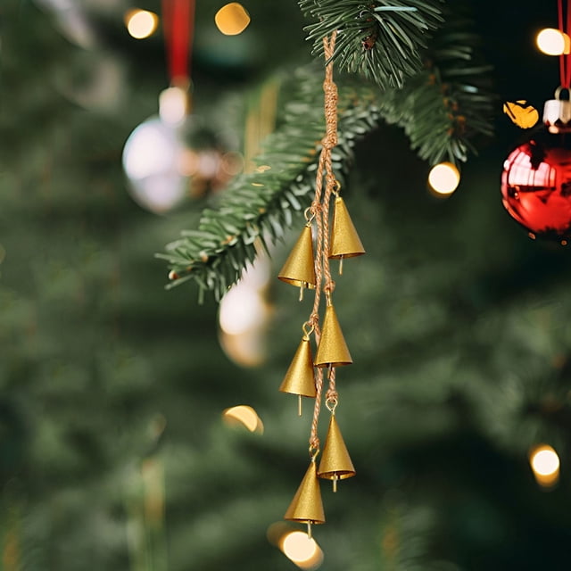 Christmas Bells Pendant Rope Bells Metal Bells Home Wall Hanging Iron Bells String