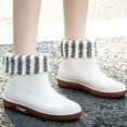 thumbnail image 2 of Kcodviy Winter Boots Rainshoes Women Boots Winter Men Short Tube Thermal Water Raining Boots for Men Shoes Students Daily Shoes Rain Shoes for Women Wide Width Women Warm Rain Boots, 2 of 5