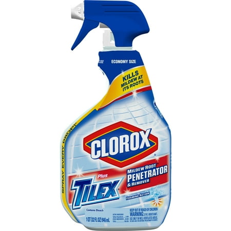Clorox Plus Tilex Mildew Root Penetrator and Remover with Bleach, Spray Bottle, 32 (Best Bathroom Mildew Remover)
