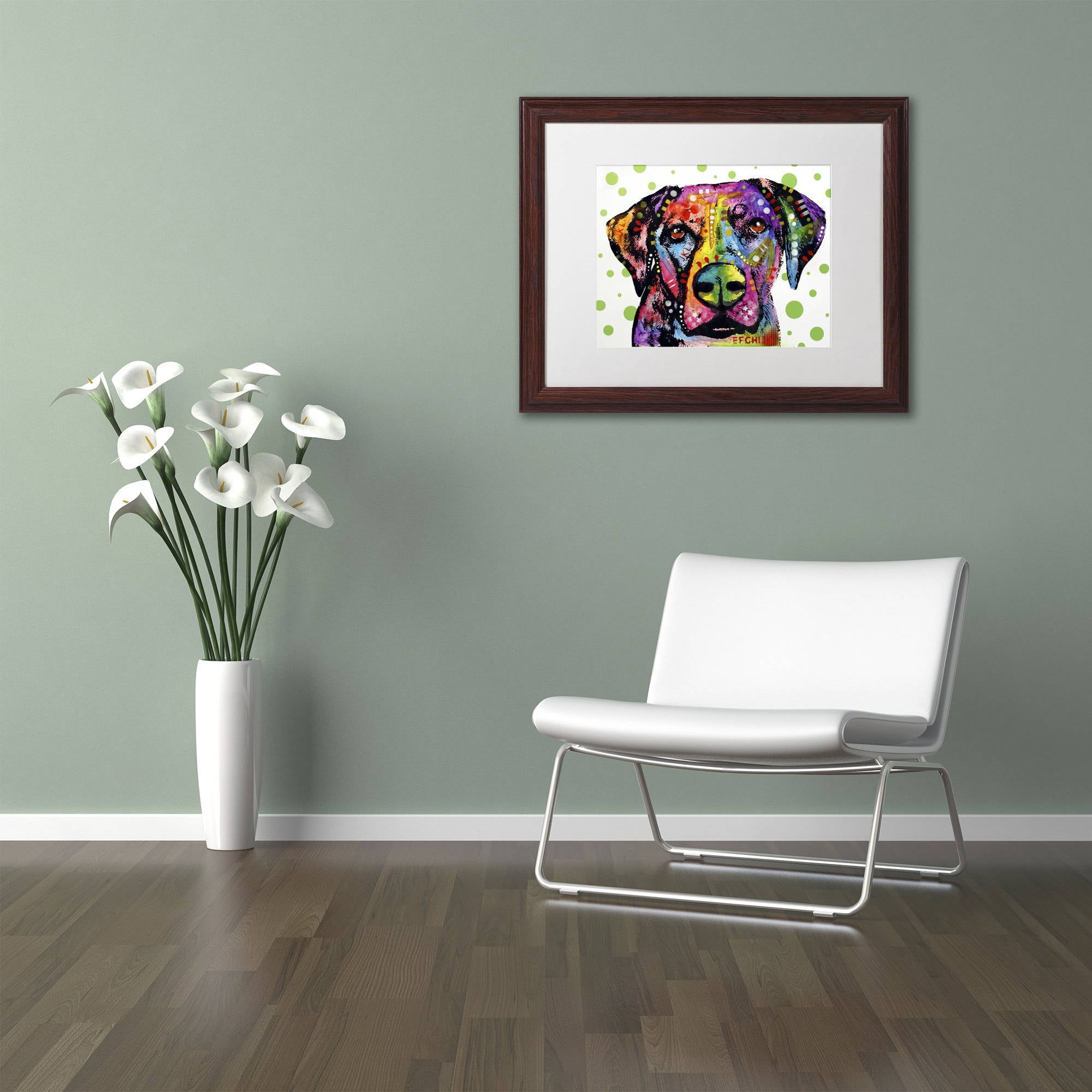 Trademark Fine Art "Rhodesian" Canvas Art by Dean Russo, White Matte, Wood Frame
