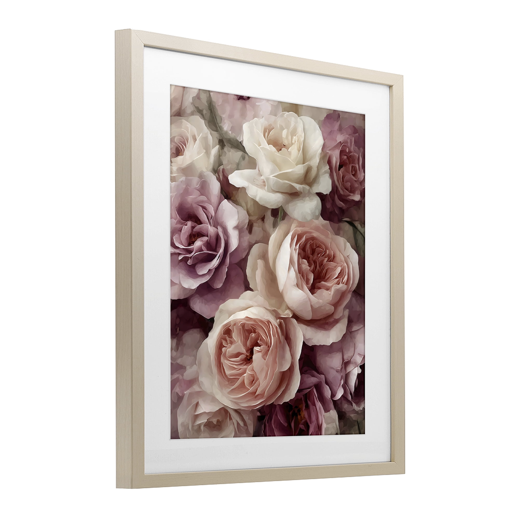 Stupell Industries Sweet Roses in Blush Pink Birch Framed Print Under Glass, design by Franklyn Gregory