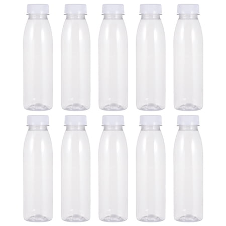 10 Pcs 350 ML Multipurpose Empty Bottles Reusable Juice Bottles (Transparent)
