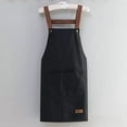 thumbnail image 1 of Waterproof Oil-Resistant PVC Kitchen Apron - Unisex Solid Color Design with Adjustable Back Strap and Button Closure, Durable Workwear for Home Cooks and Hotel Staff, Black with Leather Label Accent, 1 of 6
