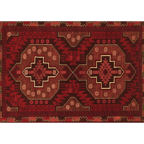 Ahgly Company Indoor Rectangle Persian Orange Traditional Area Rugs, 5' x 7'